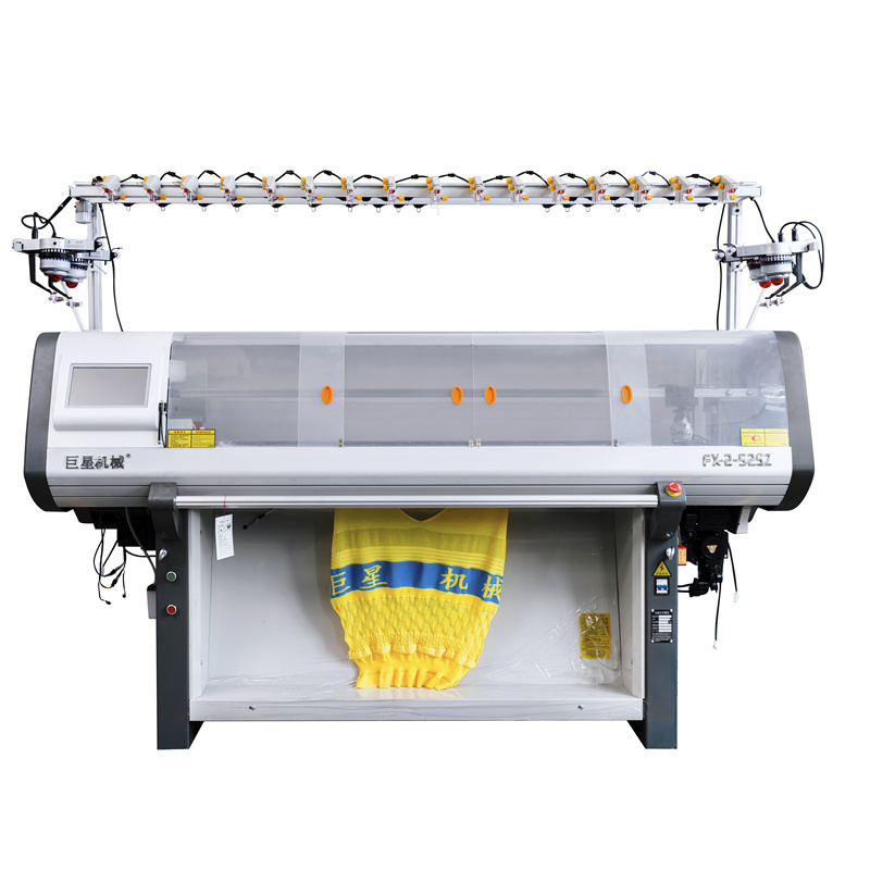 Direct selection double system full inserted needle plate computerized flat knitting machine