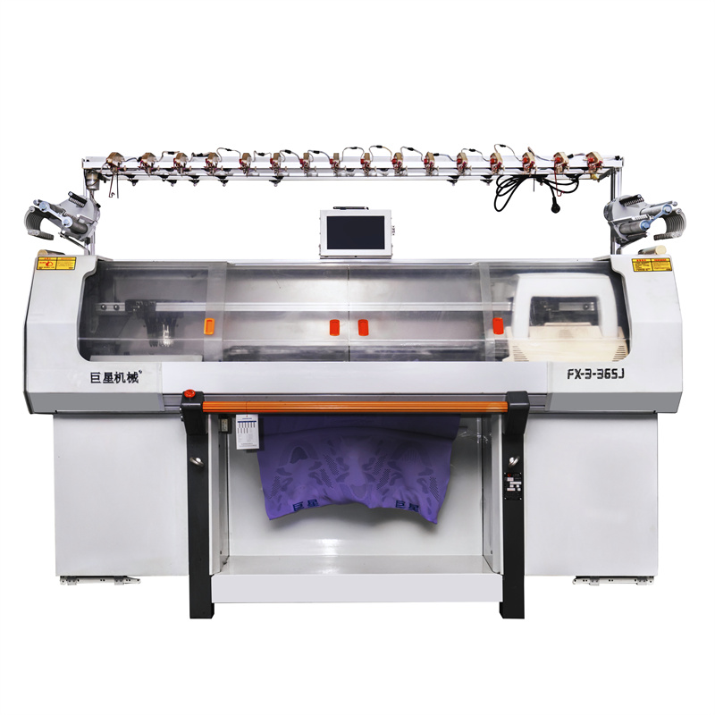 Pre-selected three system fly knit shoe upper computerized flat knitting machine