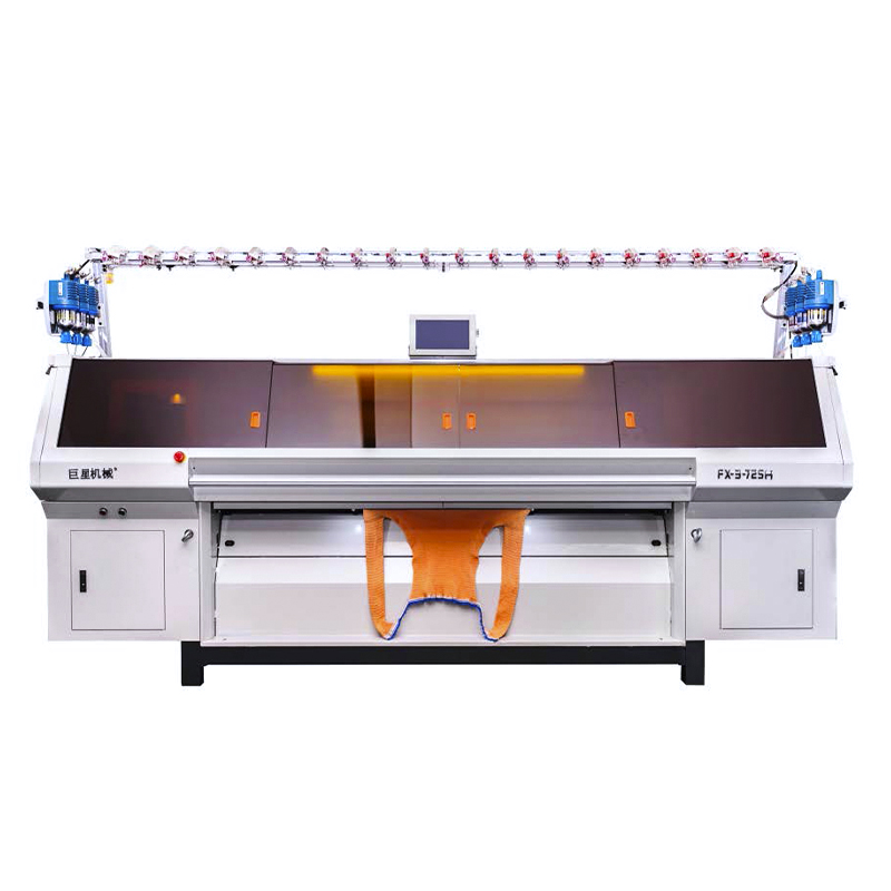 Pre-selected three system computerized flat knitting machine with smart yarn feeder